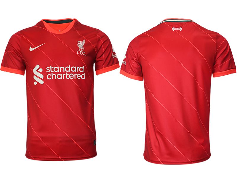 Men 2021-2022 Club Liverpool home aaa version red blank Nike Soccer Jersey->paris st german jersey->Soccer Club Jersey